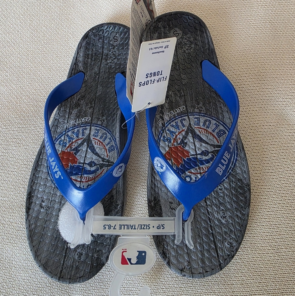 Toronto Blue Jays MLB official licensed PVC flip-flop Men/Ladies Sm 7-8.5 NWT